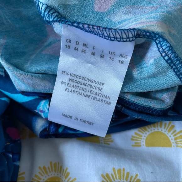 BNWT Joe Browns Blue Floral Wrap Effect Dress Short Sleeve Sz UK 18 Summer - Picture 8 of 9